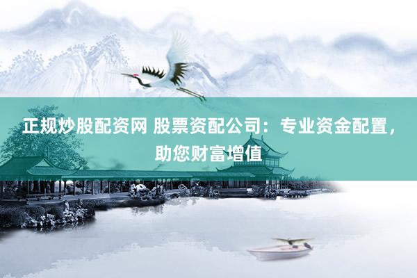 正规炒股配资网 股票资配公司：专业资金配置，助您财富增值