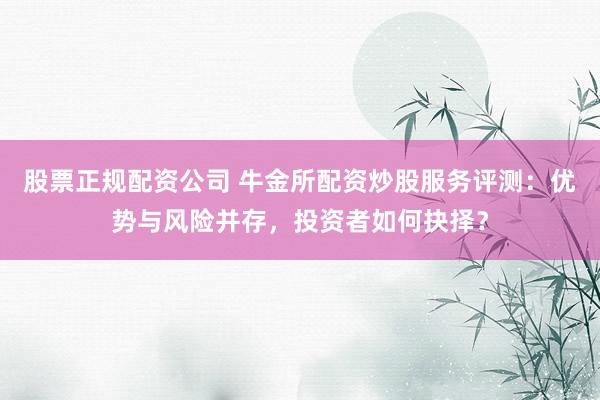 股票正规配资公司 牛金所配资炒股服务评测：优势与风险并存，投资者如何抉择？