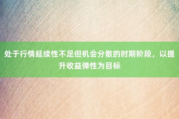 处于行情延续性不足但机会分散的时期阶段，以提升收益弹性为目标